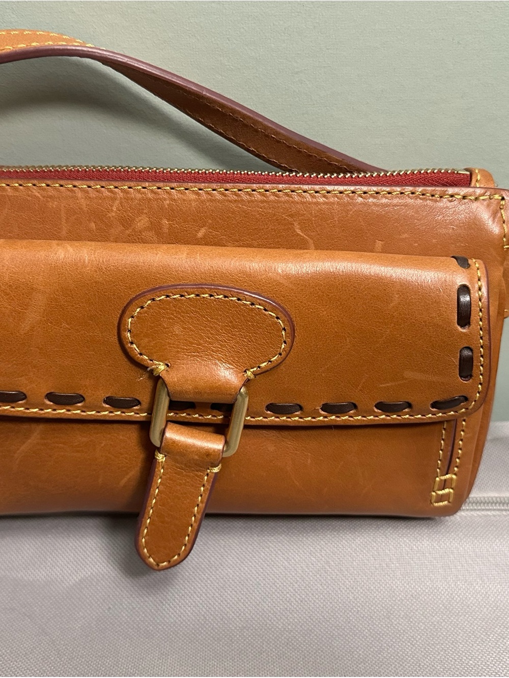 Dooney & Bourke Florentine Leather Pocket Wristlet Clutch